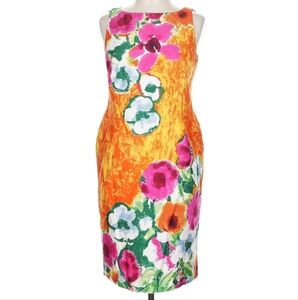 Jones New York Floral Dress - Orange and Pink